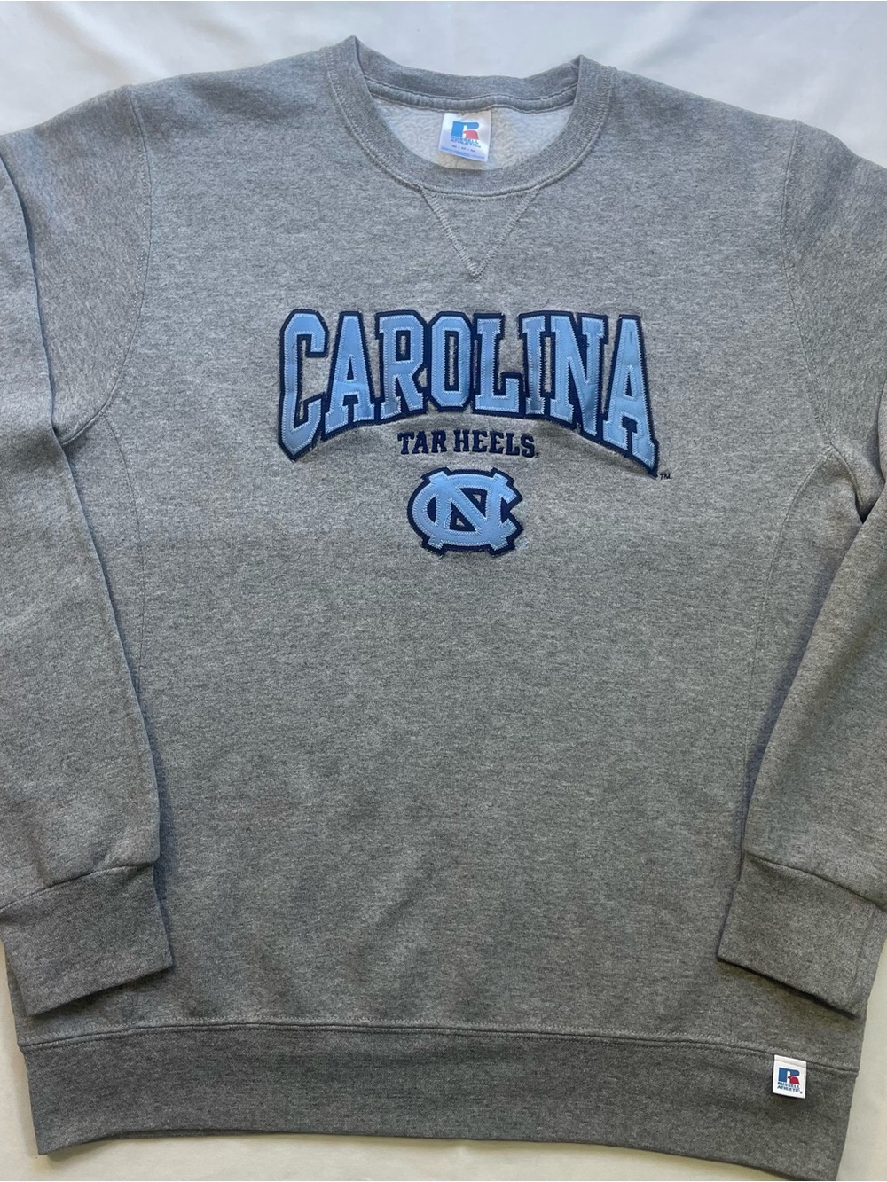 Vintage Russell Athletic UNC Carolina Tar Heels Crewneck Sweatshirt Medium Grey
